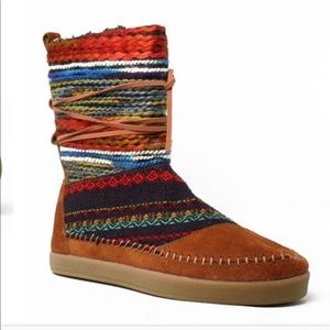 🍁❄️ EUC Tom’s cognac mixed Textile Nepal boot